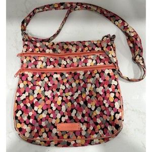 Vera Bradley Women Inner Pocket Adjustable Strap Orange/Multicolor Crossbody Bag